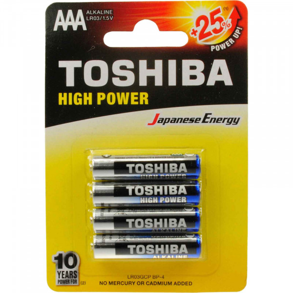 TOSHIBA ΜΠΑΤΑΡΙΕΣ HIGH POWER AAA 4 ΤΕΜ.