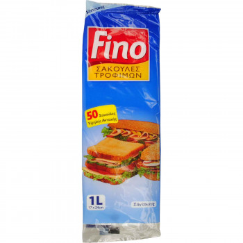 FINO BAGS ΣΑΚΟΥΛΕΣ ΤΡΟΦΙΜΩΝ ΣΑΝΤΟΥΙΤΣ (17 Χ 24ΕΚ.) 50 ΤΕΜ.