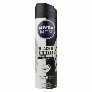 NIVEA SPRAY MEN B&W INVISIBLE 150 ML.